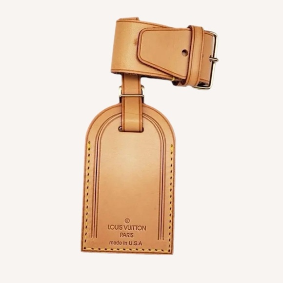 Louis Vuitton Other - Louis Vuitton Tan Leather Luggage Bag Tag